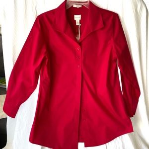 Chico’s red tunic blouse